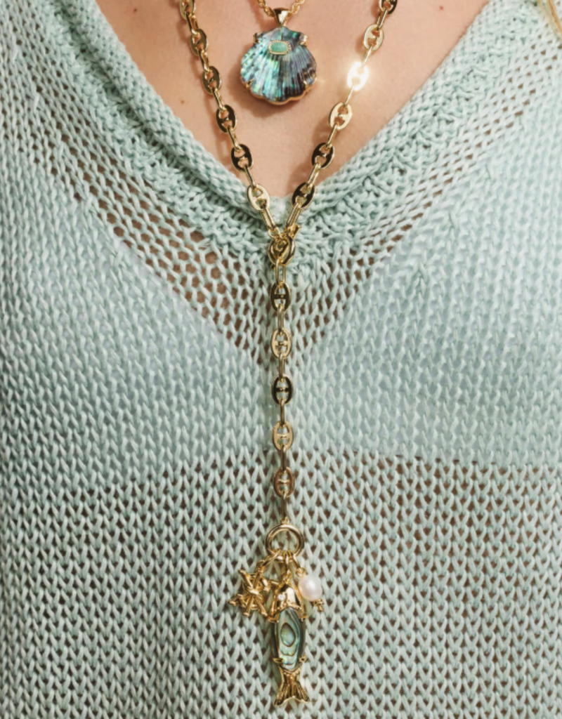 KENDRA SCOTT Parker Fish Long Charm Necklace