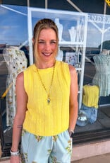 J.HOFFMAN'S Cream Drop Top- Yellow