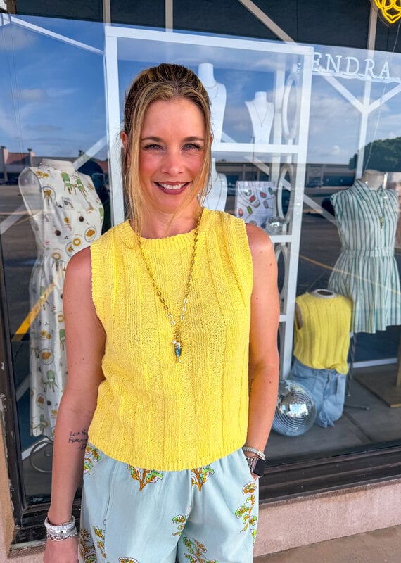 J.HOFFMAN'S Cream Drop Top- Yellow