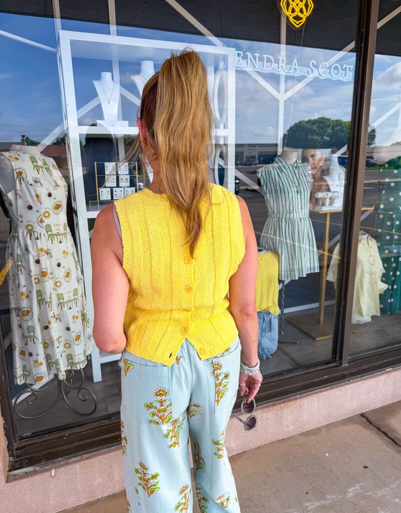 J.HOFFMAN'S Cream Drop Top- Yellow