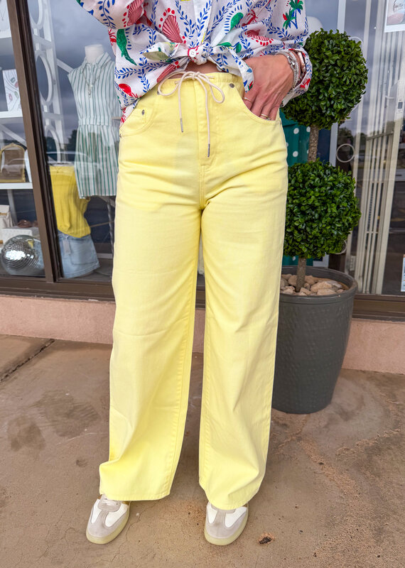 J.HOFFMAN'S Madison MidRise Wide Leg- Sunny