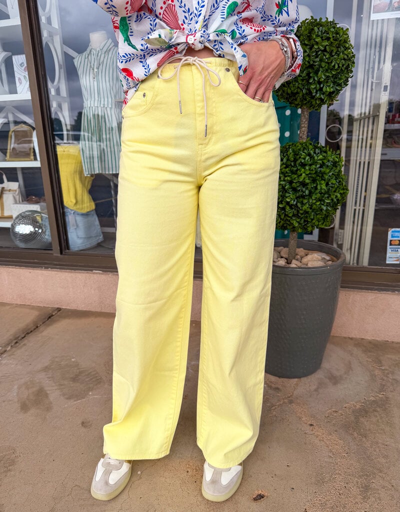 J.HOFFMAN'S Madison MidRise Wide Leg- Sunny
