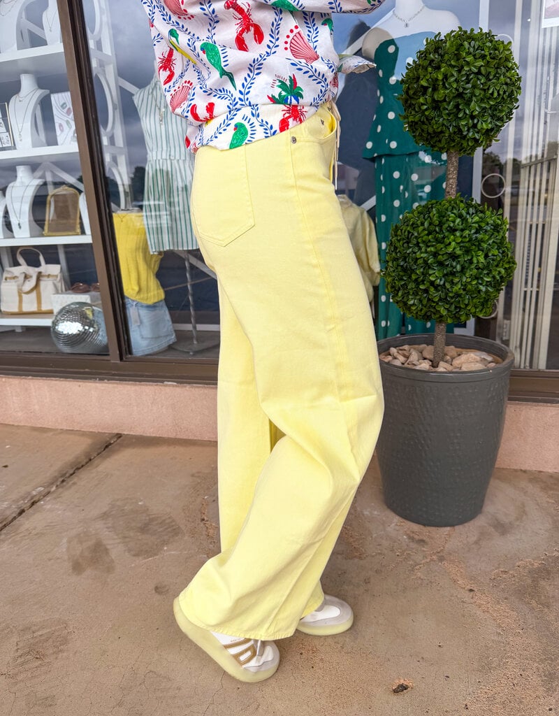 J.HOFFMAN'S Madison MidRise Wide Leg- Sunny