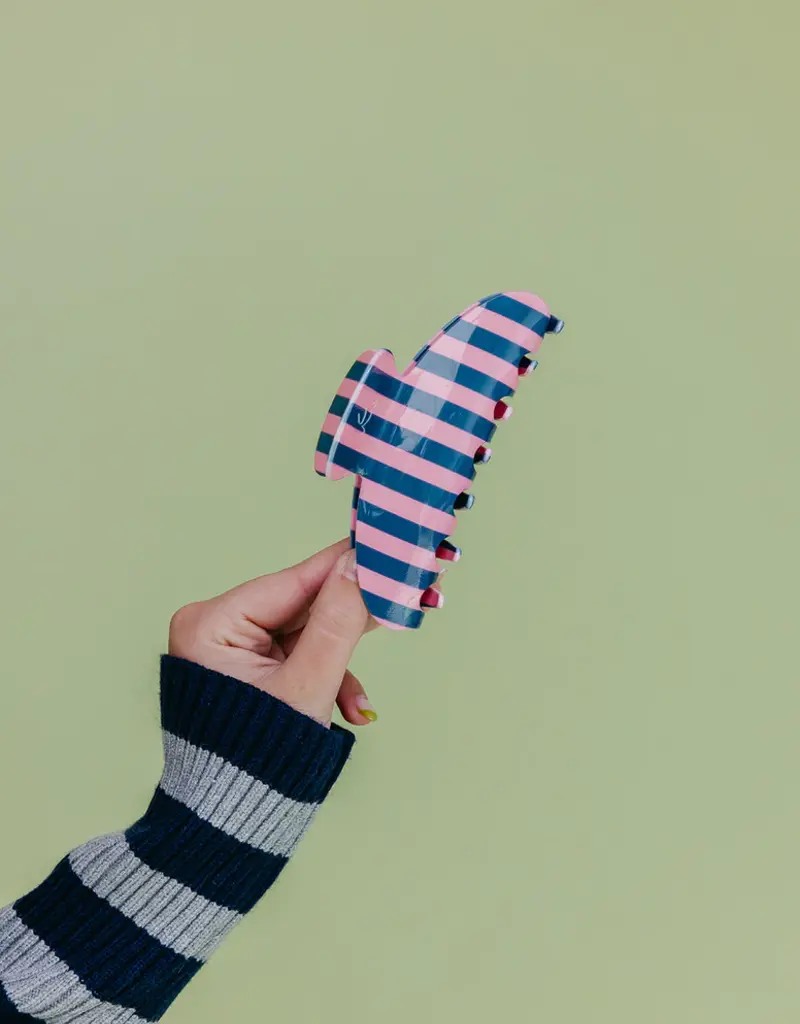 J.HOFFMAN'S Oversized Claw- Pink & Blue Stripe