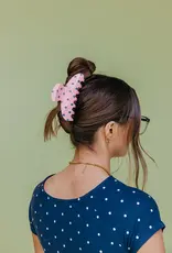 J.HOFFMAN'S Oversized Claw- Pink & Blue Polka Dot