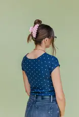 J.HOFFMAN'S Oversized Claw- Pink & Blue Polka Dot
