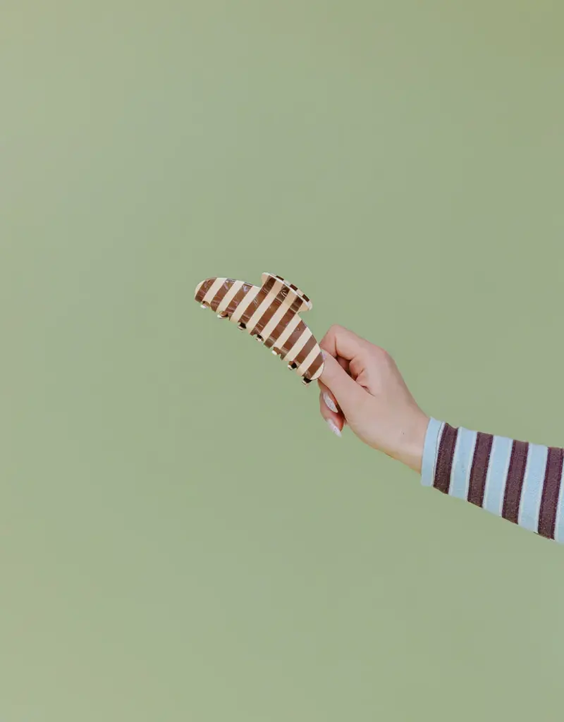 J.HOFFMAN'S Oversized Claw- Brown & Cream Stripe