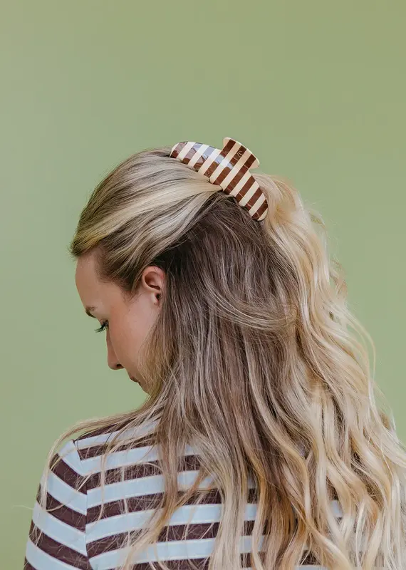 J.HOFFMAN'S Oversized Claw- Brown & Cream Stripe