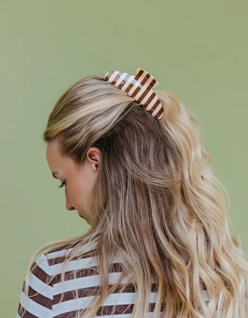 J.HOFFMAN'S Oversized Claw- Brown & Cream Stripe