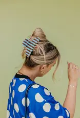 J.HOFFMAN'S Oversized Claw- Brown & Blue Stripe