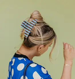 J.HOFFMAN'S Oversized Claw- Brown & Blue Stripe