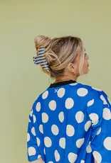 J.HOFFMAN'S Oversized Claw- Brown & Blue Stripe