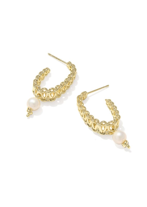 KENDRA SCOTT Gabriella Pearl Hoop Earrings