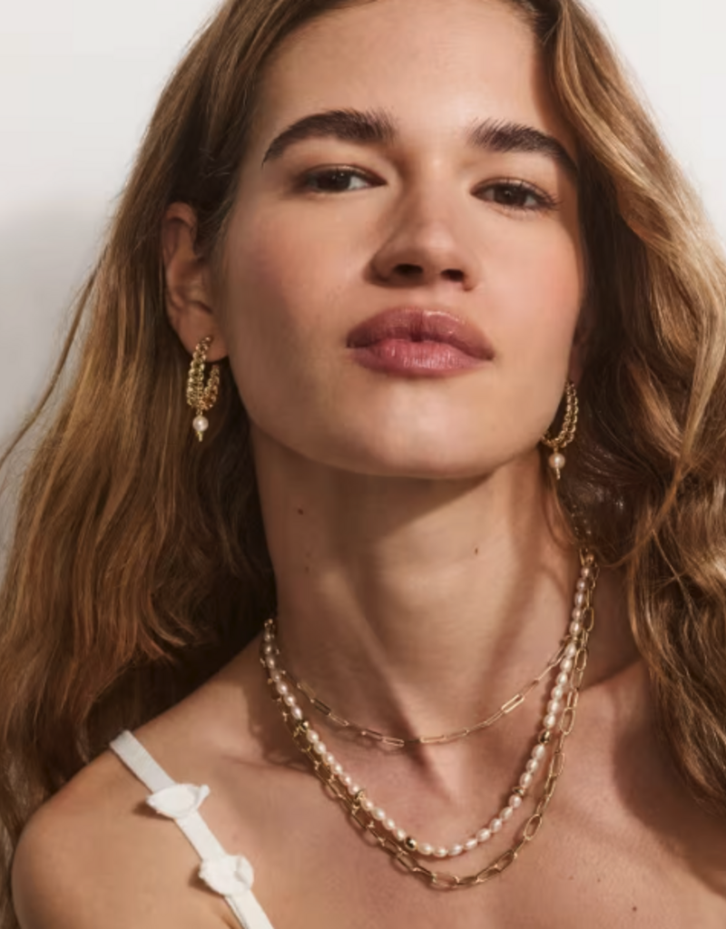 KENDRA SCOTT Gabriella Pearl Hoop Earrings