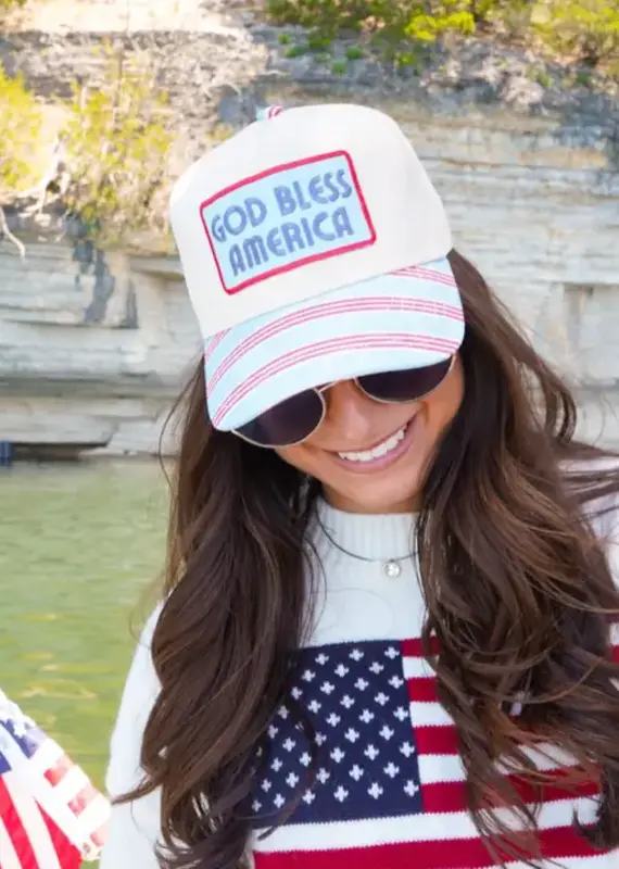 J.HOFFMAN'S God Bless American Trucker Hat