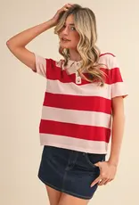 J.HOFFMAN'S Rorie Top in Red/ Pink
