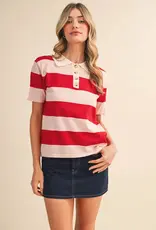 J.HOFFMAN'S Rorie Top in Red/ Pink