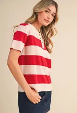 J.HOFFMAN'S Rorie Top in Red/ Pink