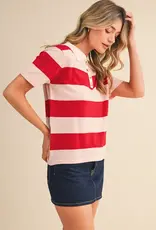 J.HOFFMAN'S Rorie Top in Red/ Pink