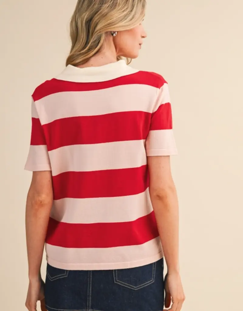 J.HOFFMAN'S Rorie Top in Red/ Pink