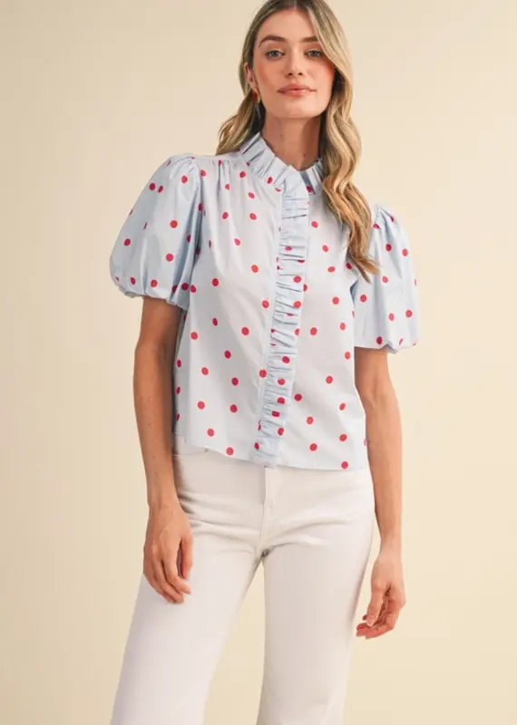J.HOFFMAN'S Cloudy Top in Sky Blue
