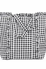 J.HOFFMAN'S Gingham Ruffle Tote- Black