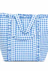 J.HOFFMAN'S Gingham Ruffle Tote- Royal