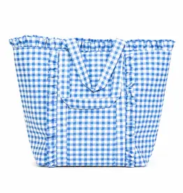 J.HOFFMAN'S Gingham Ruffle Tote- Royal