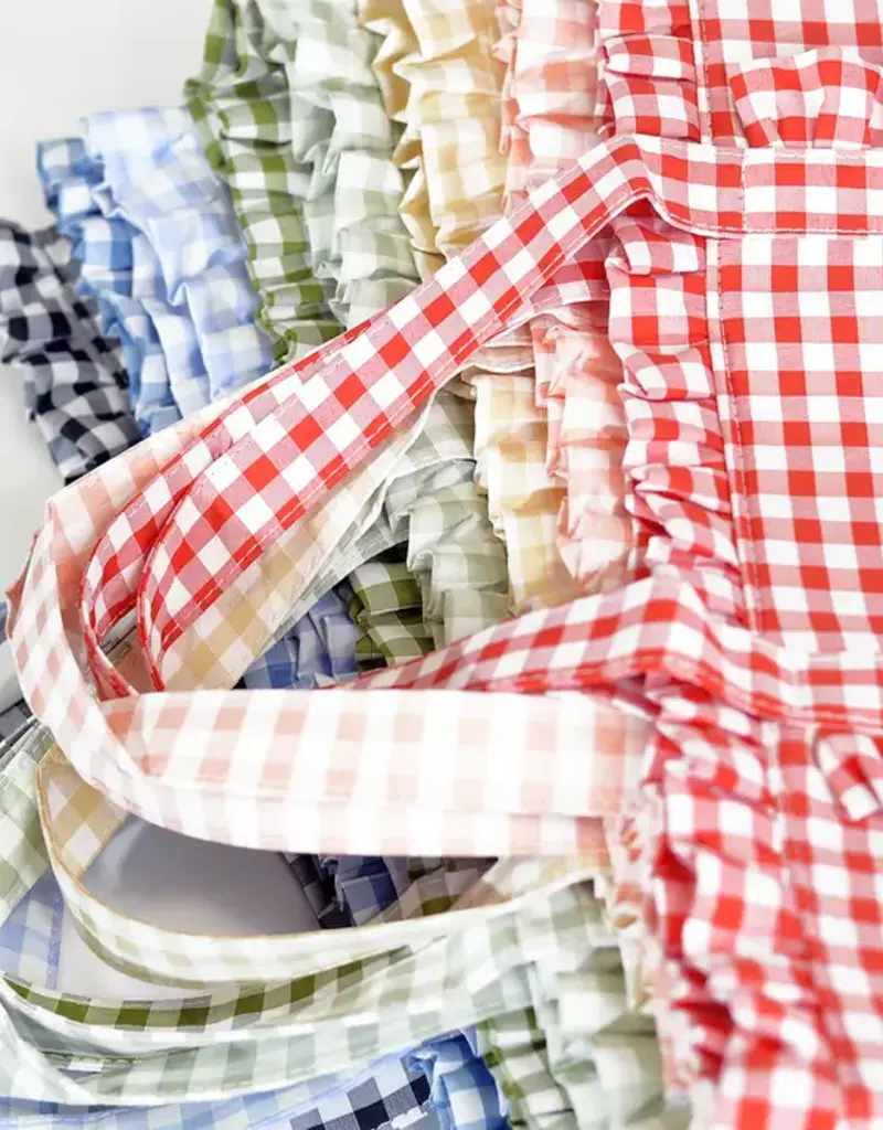 J.HOFFMAN'S Gingham Ruffle Tote- Royal
