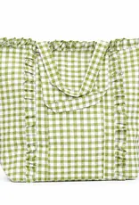J.HOFFMAN'S Gingham Ruffle Tote- Green