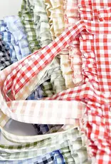 J.HOFFMAN'S Gingham Ruffle Tote- Peach