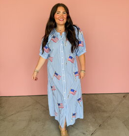 J.HOFFMAN'S American Flag Midi Dress