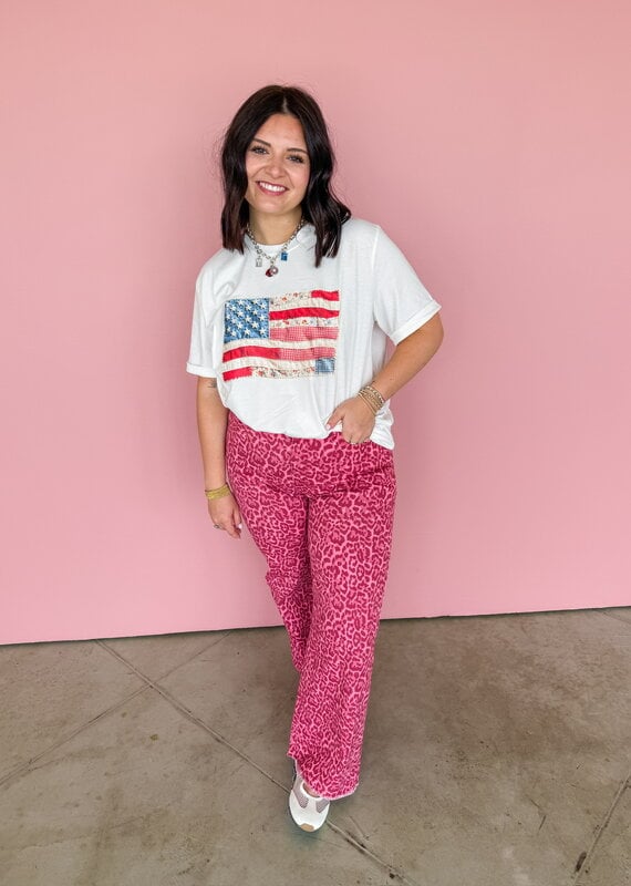 J.HOFFMAN'S Patchwork US Flag Tee