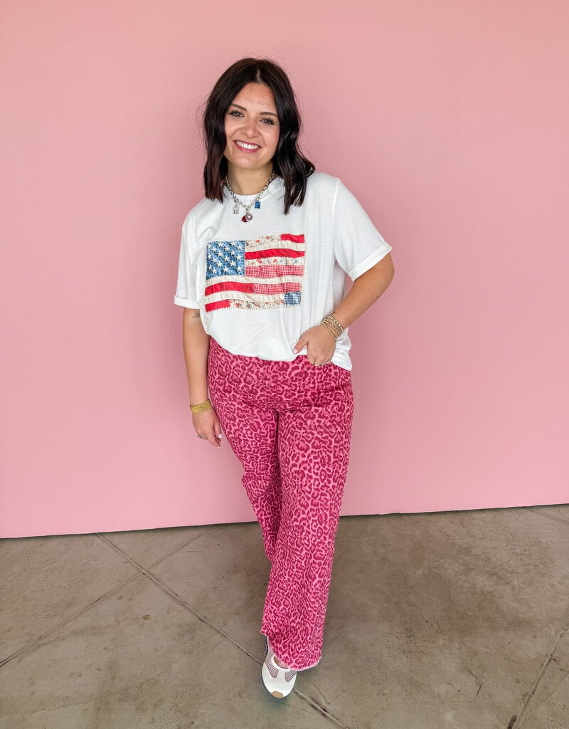 J.HOFFMAN'S Patchwork US Flag Tee
