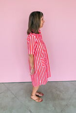J.HOFFMAN'S Caitlin Dress- Pink Papaya Stripe