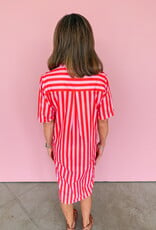 J.HOFFMAN'S Caitlin Dress- Pink Papaya Stripe