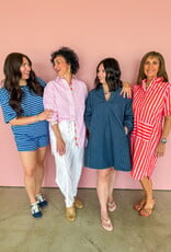 J.HOFFMAN'S Caitlin Dress- Pink Papaya Stripe