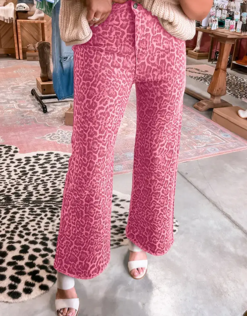 J.HOFFMAN'S Western Love Jean- Pink Leopard