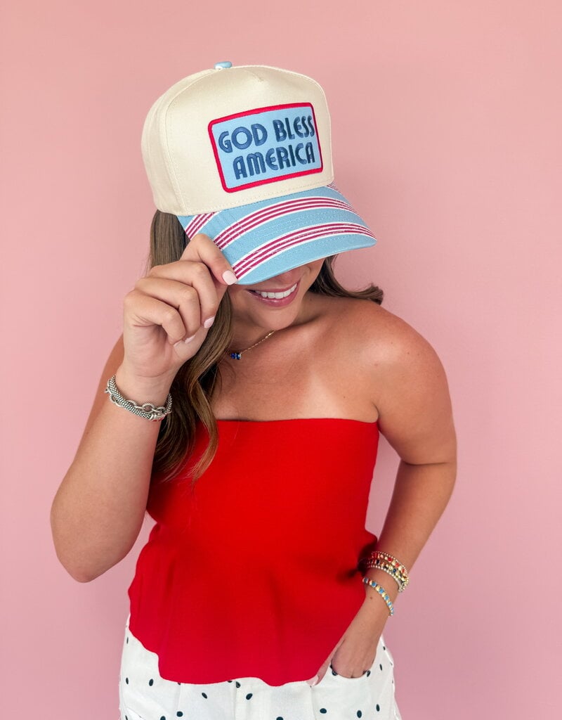 J.HOFFMAN'S God Bless American Trucker Hat