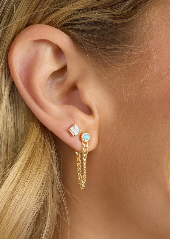 J.HOFFMAN'S Blue Opal Julian Soft Chain Hoops