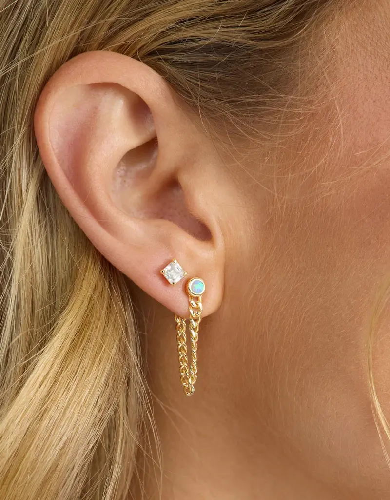 J.HOFFMAN'S Blue Opal Julian Soft Chain Hoops