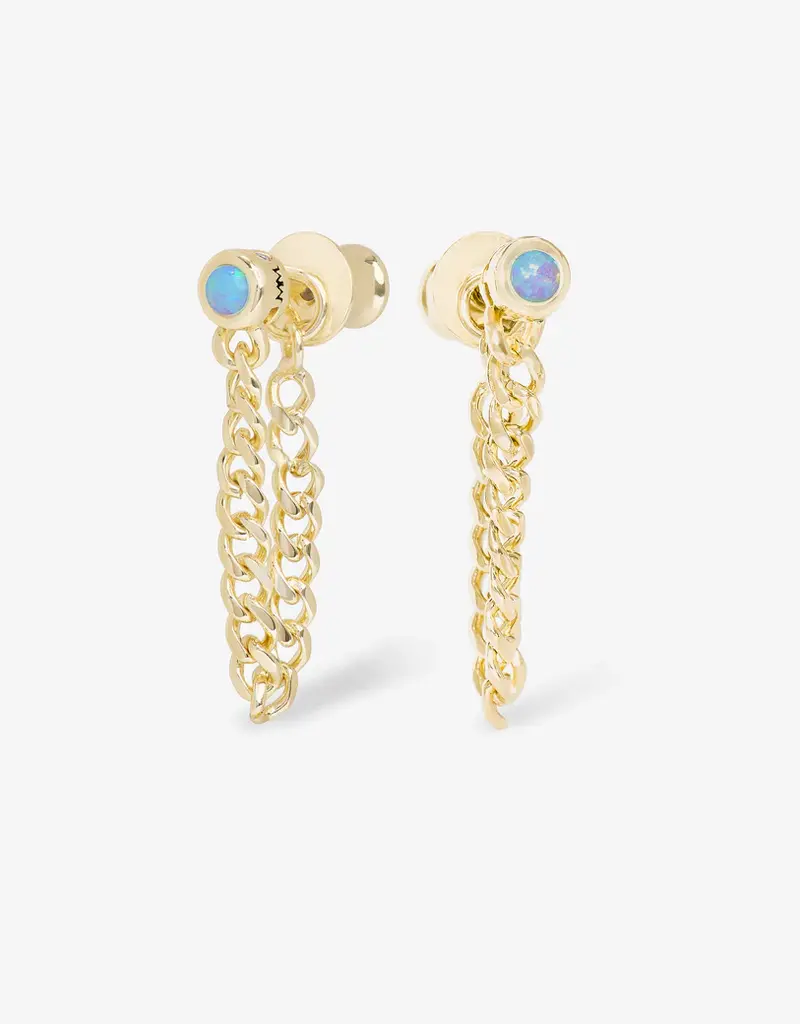 J.HOFFMAN'S Blue Opal Julian Soft Chain Hoops