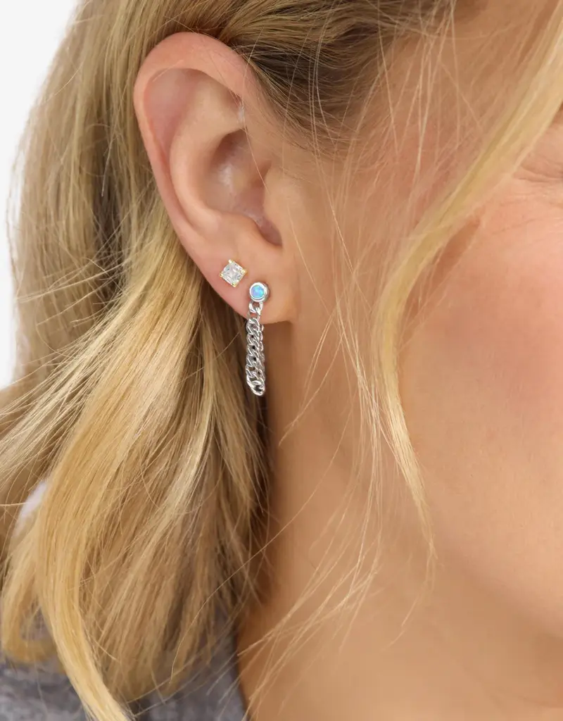 J.HOFFMAN'S Blue Opal Julian Soft Chain Hoops