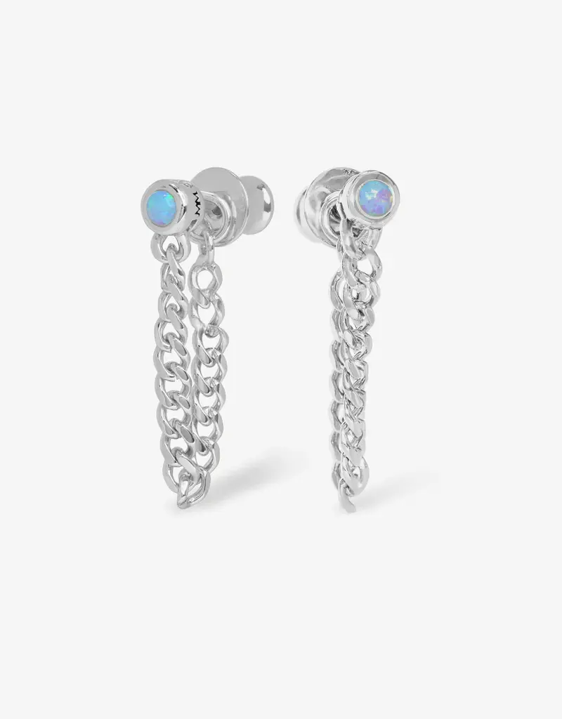 J.HOFFMAN'S Blue Opal Julian Soft Chain Hoops