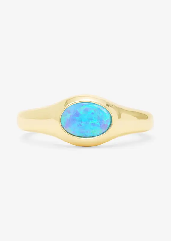 J.HOFFMAN'S Blue Opal Shes A Boss Signet Ring