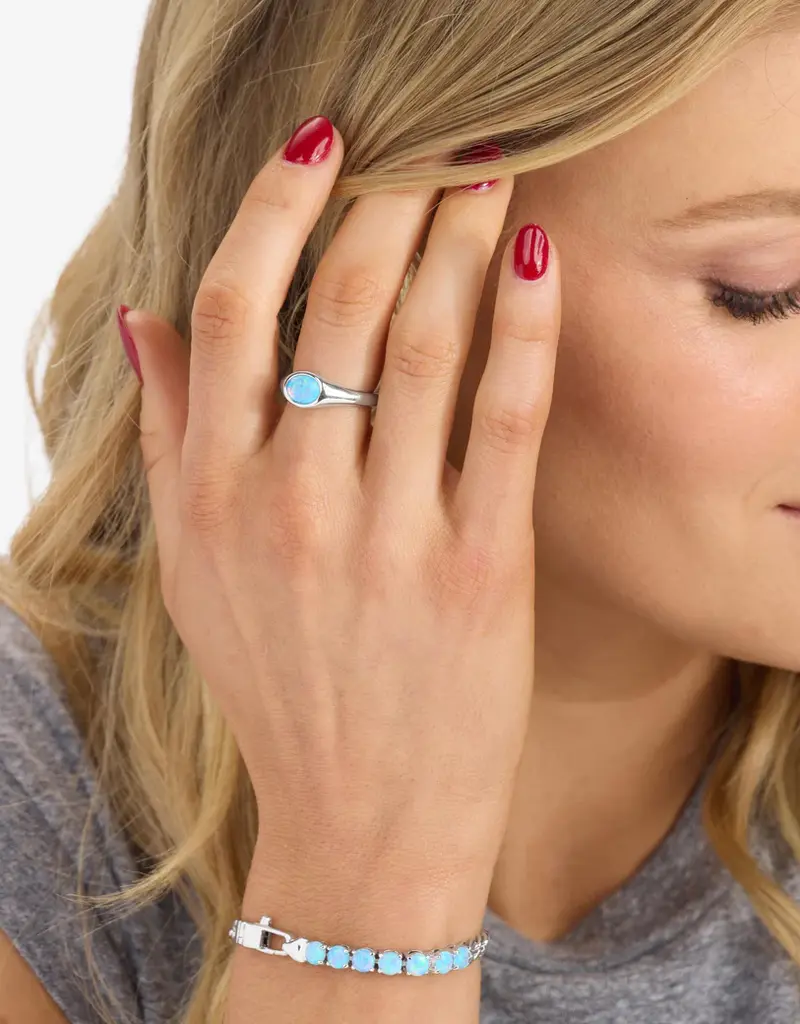 J.HOFFMAN'S Blue Opal Shes A Boss Signet Ring