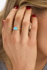 J.HOFFMAN'S Blue Opal Shes A Boss Signet Ring