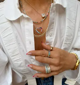 J.HOFFMAN'S Multi Heart Shes An Icon Necklace