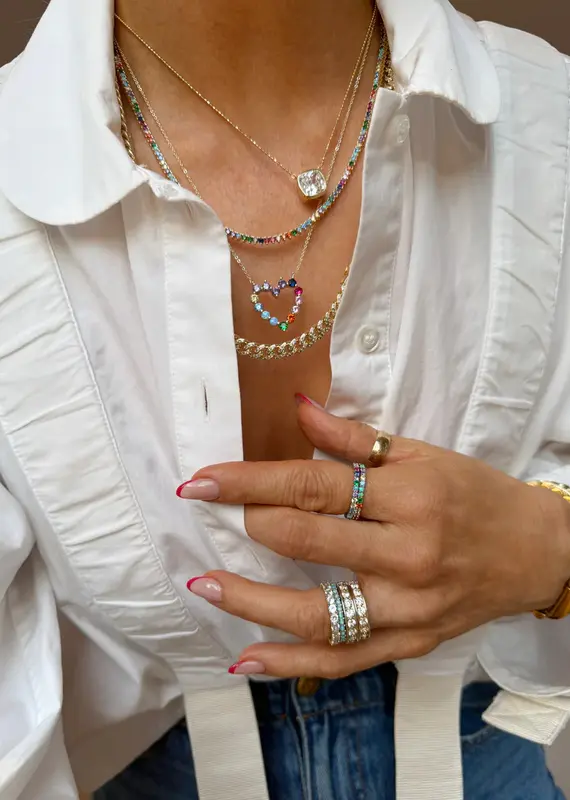 J.HOFFMAN'S Multi Heart Shes An Icon Necklace