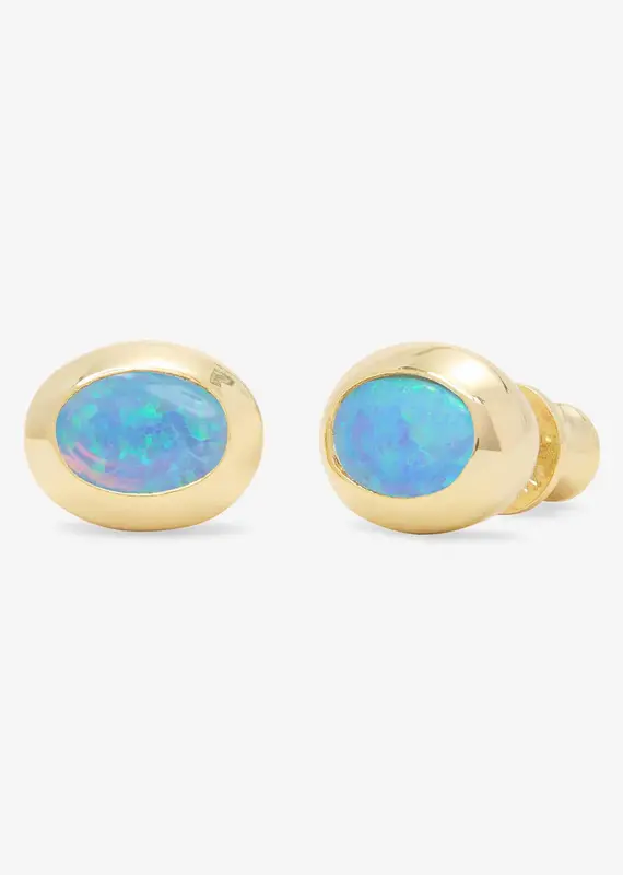 J.HOFFMAN'S Blue Opal She's A Boss Studs  8mm